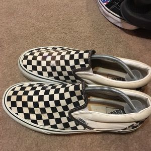 Vans slip on checkered board